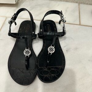 Black EUC sandals Coach